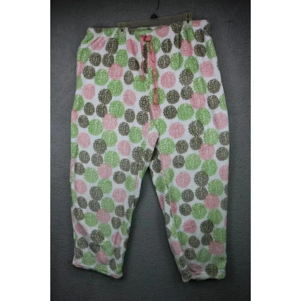 Mayfair Women's Floral Plush Mink Fleece Pajama Pants-Size 3X